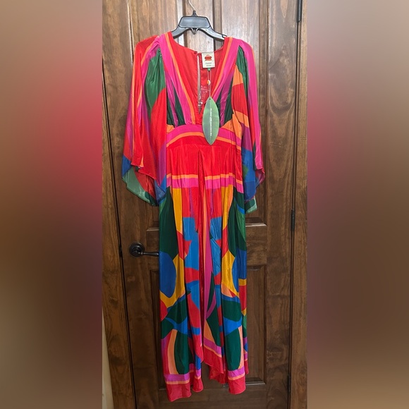 Women's Colorful Leaves Maxi-Dress Size Small NWT - Picture 1 of 9